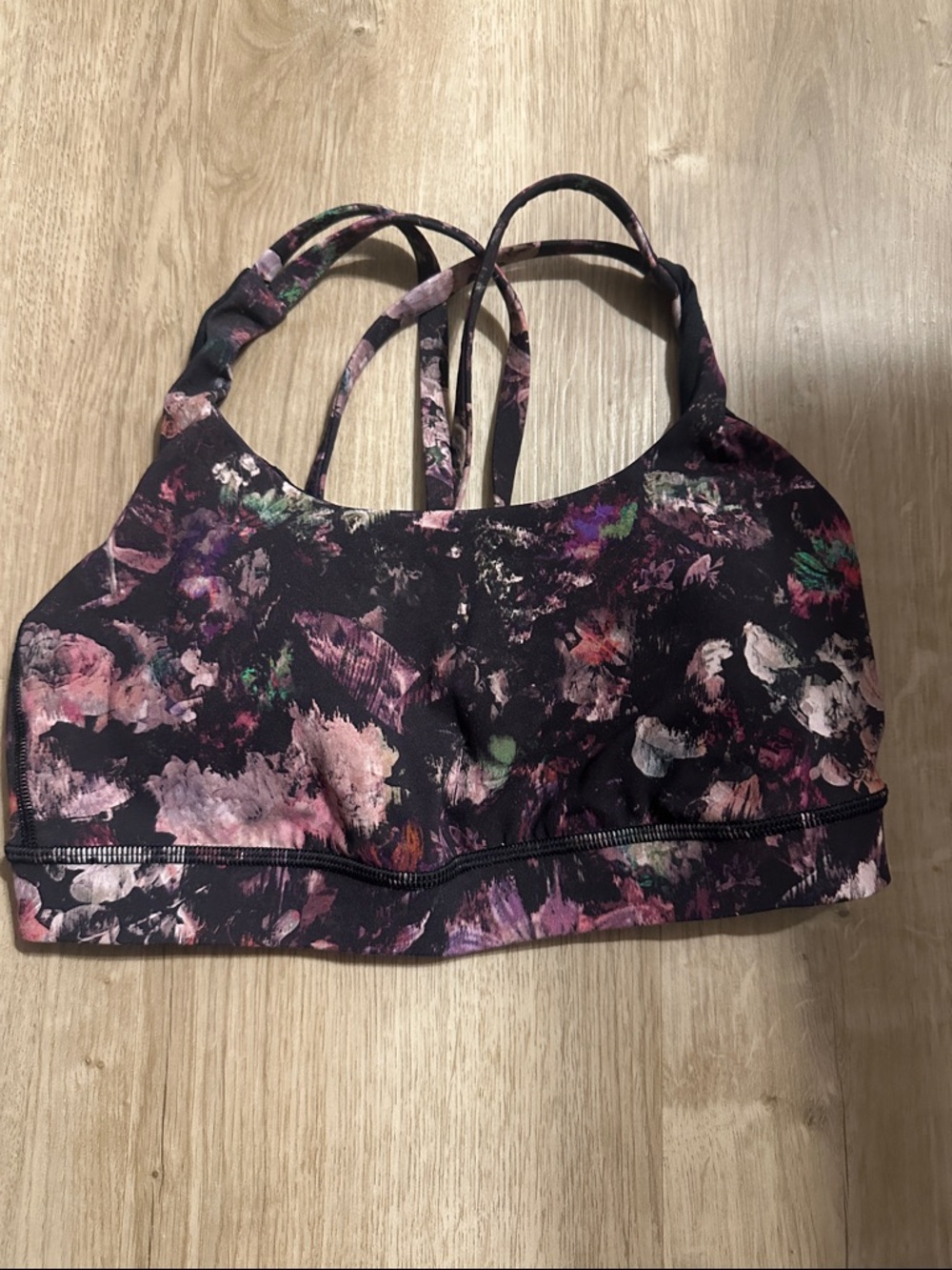 Lululemon Floral Print Strappy Sports Bra